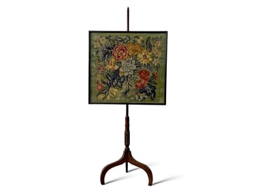 English Federal-style Mahogany Pole Screen