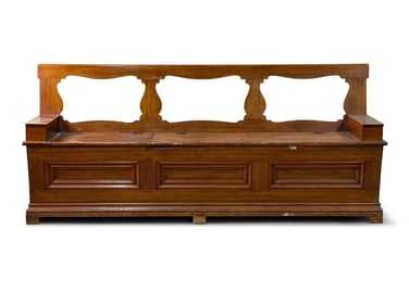 Country Pine Paneled Hall Bench