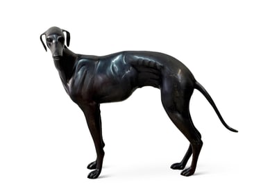 Large Bronze Sculpture of a Whippet