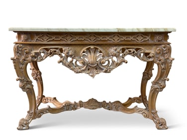 French Louis XV-style Marble-Top Console Table