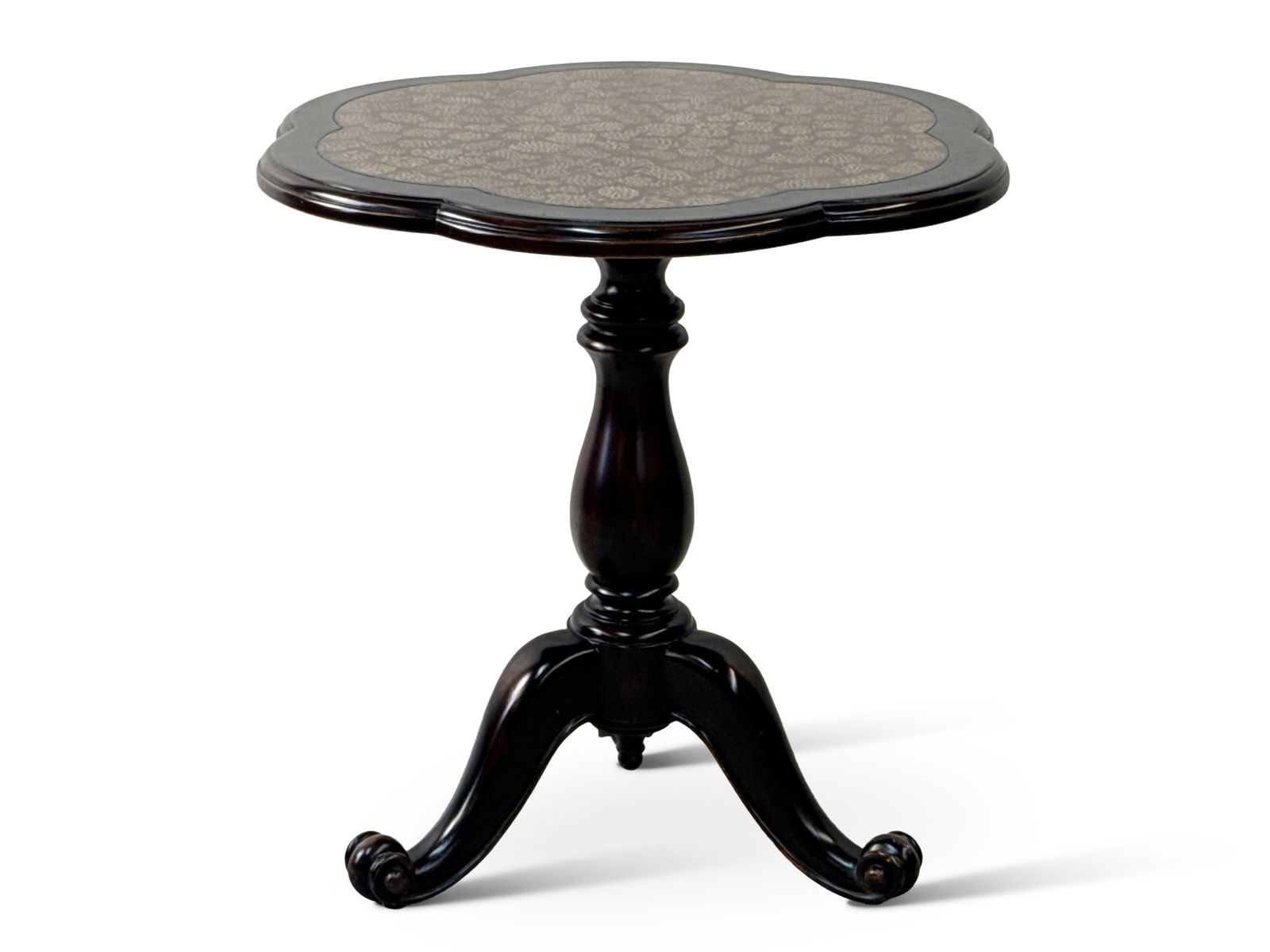 Maitland Smith Decorator Tea Table: A Maitland Smith decorator tea table or lamp table. 28in tall x 28in wide. | You have additional shipping options, and are not required to use Live Shipping. Additional third-party shipper details;