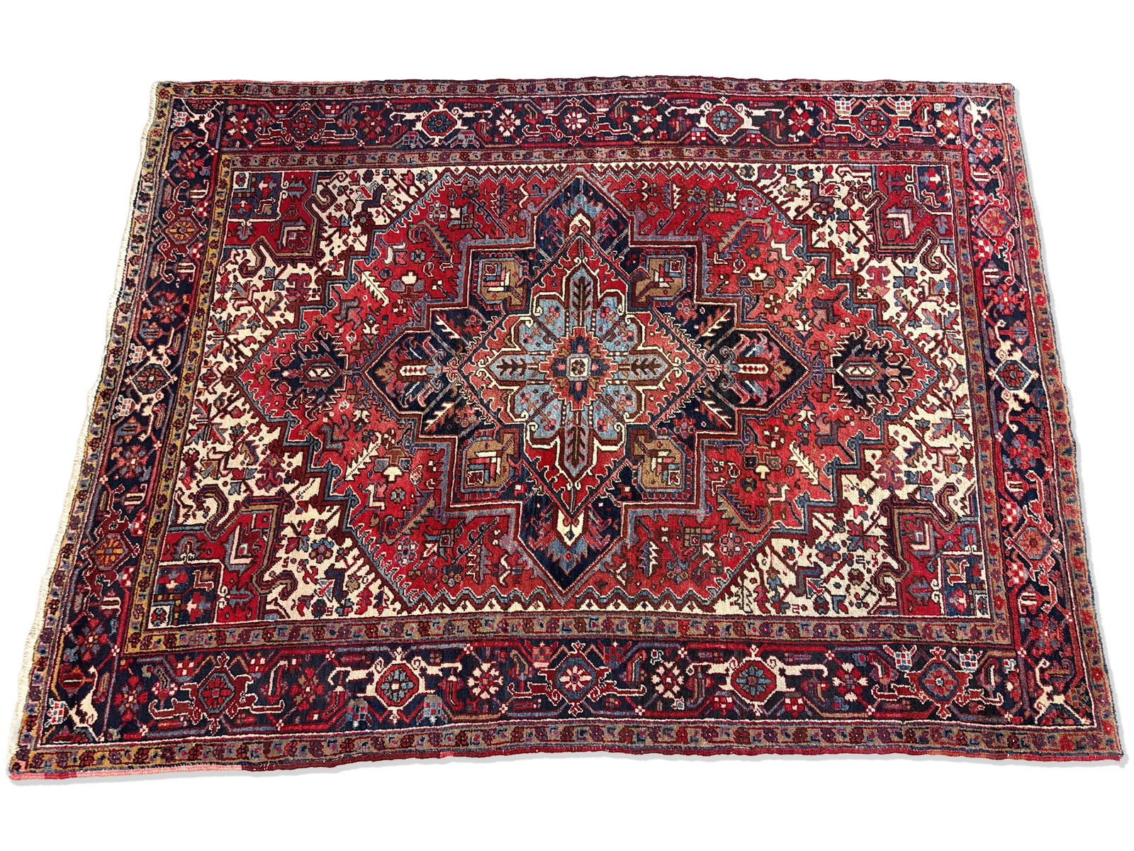 Heriz Room-Size Carpet, 9ft 8in x 7ft 1in: A Heriz room-size carpet having a central geometric medallion. Provenance: From the collection of Dr. John Shea of Philadelphia, PA. 9ft 8in x 7ft 1in. | You have additional shipping options, and are