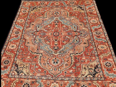 Turkish Heriz-tyle Room-Size Carpet, 10ft 3in x 8ft