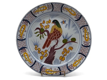 Polychrome Painted Delft Charger