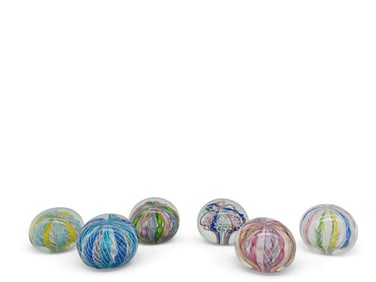 Six Italian Murano Glass Paperweights