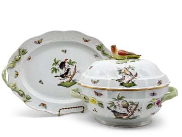 Herend Rothschild Bird Tureen and Underplate