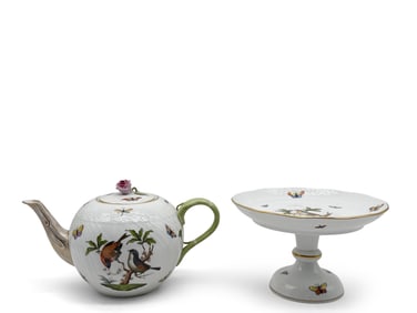 Herend Rothschild Teapot and Compote