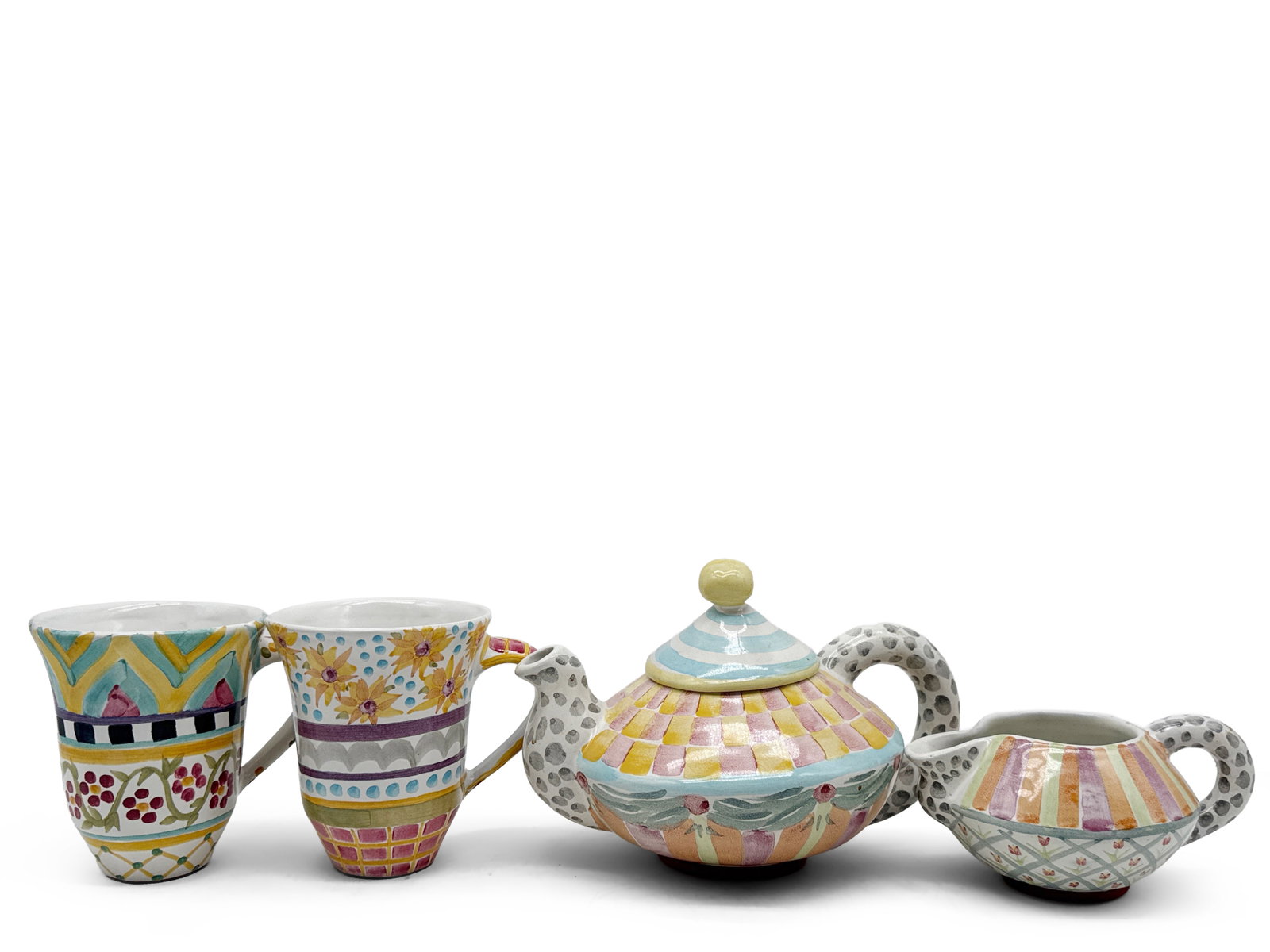 MacKenzie-Childs Teapot, Creamer, and Mugs (1 of 7)
