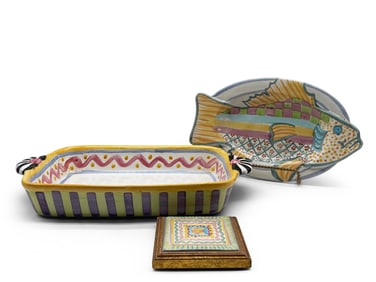 MacKenzkie-Childs Platter, Tray, and Trivet