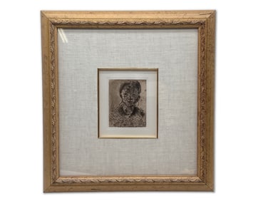 Paul Cezanne Etching: Portrait de Jeune Fille