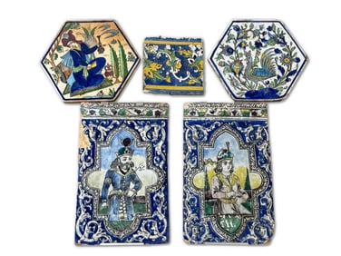 Persian Qajar-stye Ceramic Faience Tiles