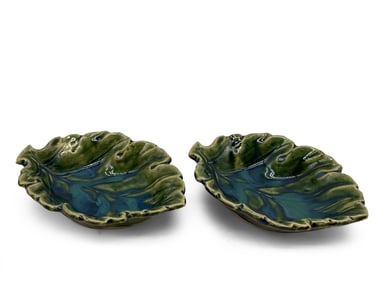 Two Japanese Tokugawa Period Leaf Dishes
