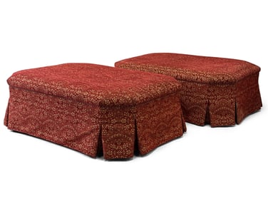 Pair of Decorator Upholstered Ottomans