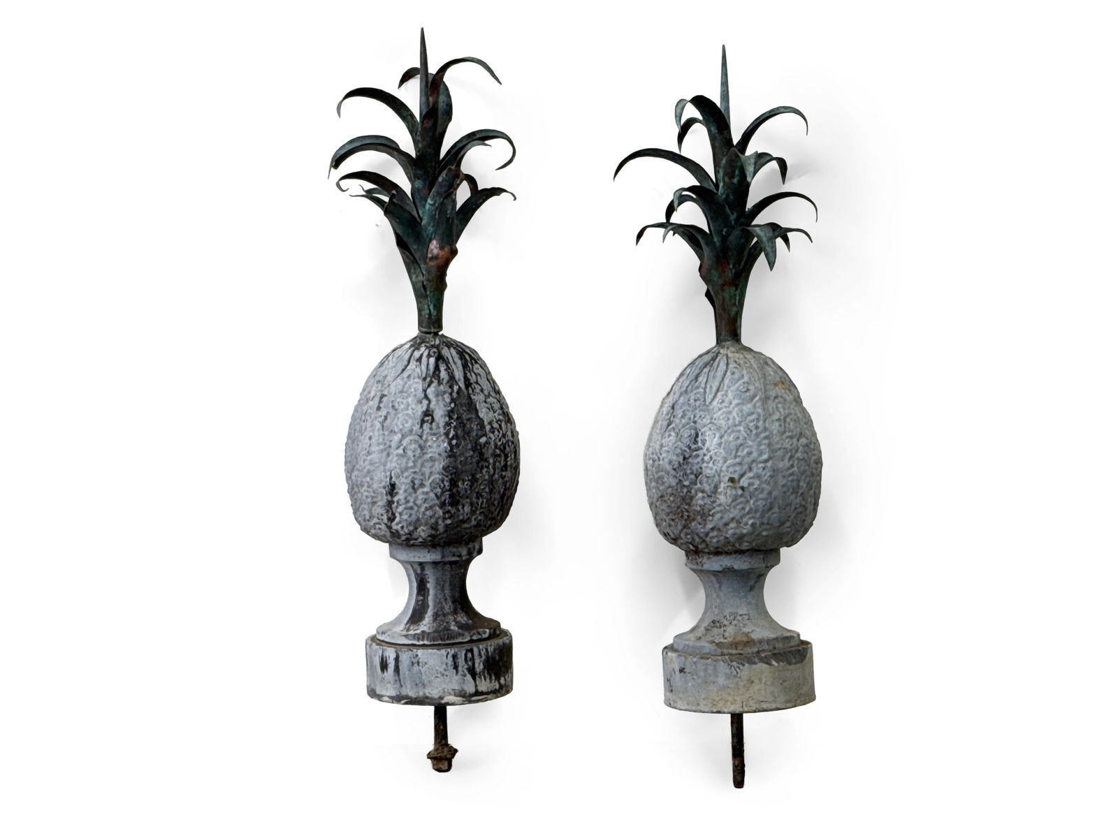 Pr. of Lead and Copper Pineapple Garden Finials (1 of 6)