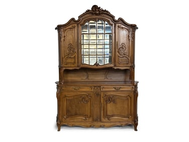 Louis XV-style Walnut China Cabinet