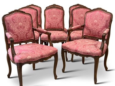 Eight French Louis XV-style Dining Chairs