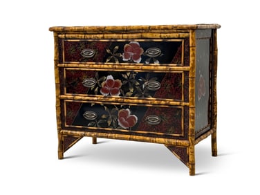 Chinoserie Bamboo Three-Drawer Chest