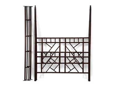 Decorator Faux Bamboo Metal Queen-Size Bed