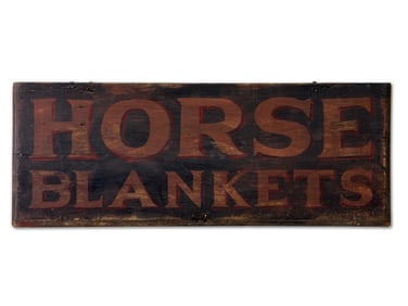 Painted Wood Sign: Horse Blankets