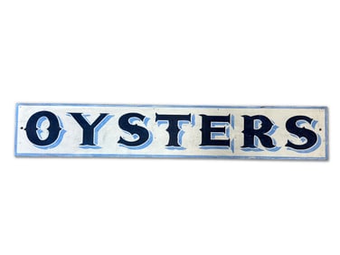Painted Wood Sign: Oysters