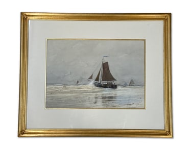George W. Harvey Watercolor: Sailboat