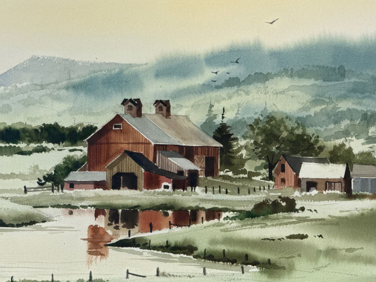 Keith Hoffman Watercolor: Red Barn - 2