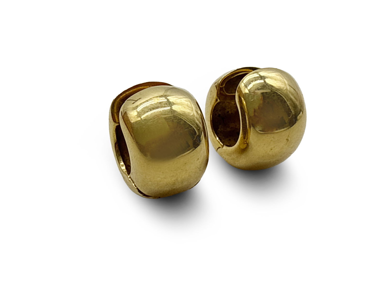 18K Yellow Gold Hoop Huggie Earrings (1 of 4)