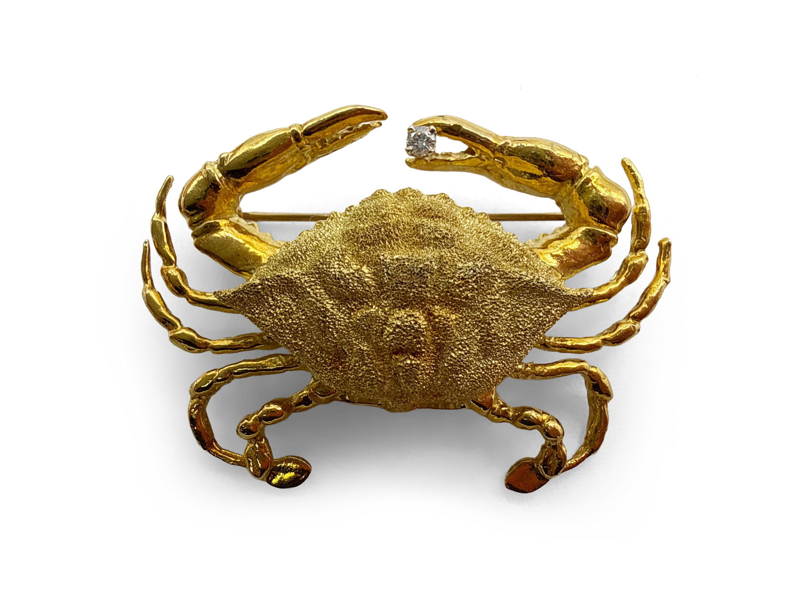 18K Yellow Gold and Diamond Crab Brooch (1 of 5)