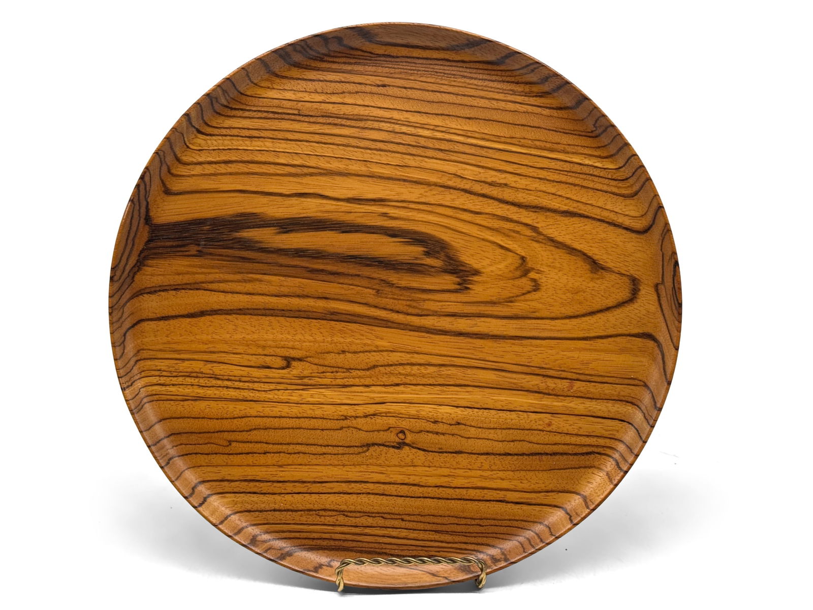 Bob Stocksdale African Zebra Wood Charger: A Bob Stocksdale (American, 1913-2003) turned African zebra wood charger. Signed verso. 13in diameter. | You have additional shipping options, and are not required to use Live Shipping. Additional