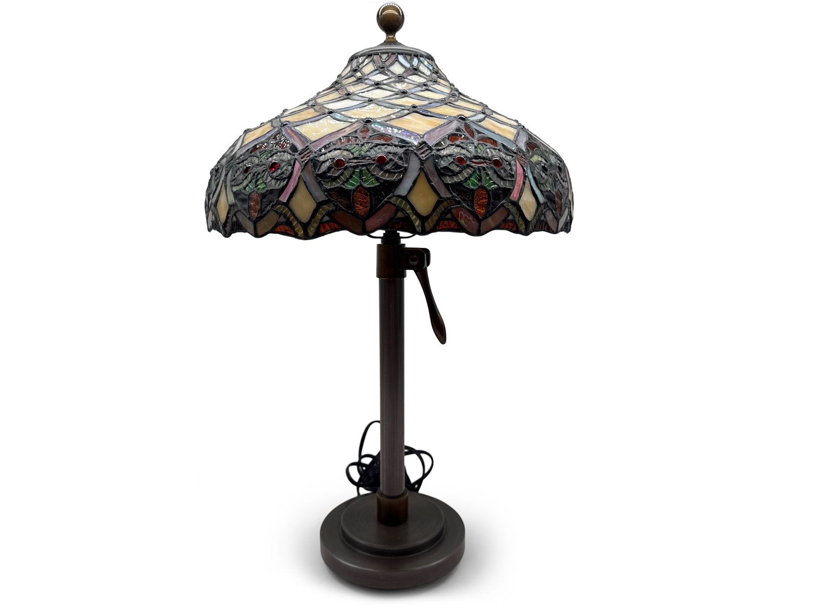 Tiffany-style Leaded Glass Table Lamp (1 of 4)
