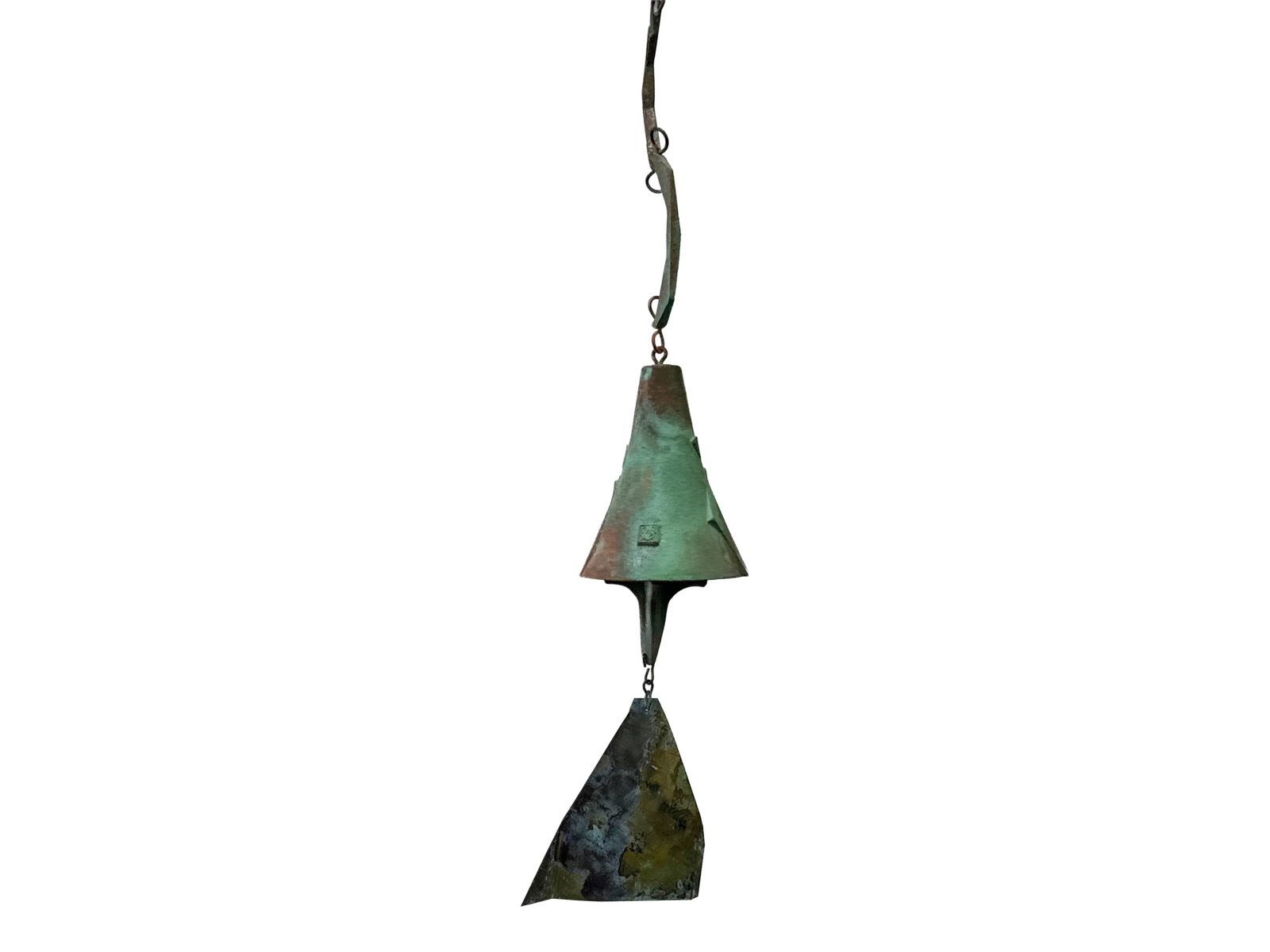Paolo Soleri Bronze Windbell: A Paolo Soleri Arcosanti bronze windbell. Stamped. 25in tall x 5in wide. | You have additional shipping options, and are not required to use Live Shipping. Additional third-party shipper details;