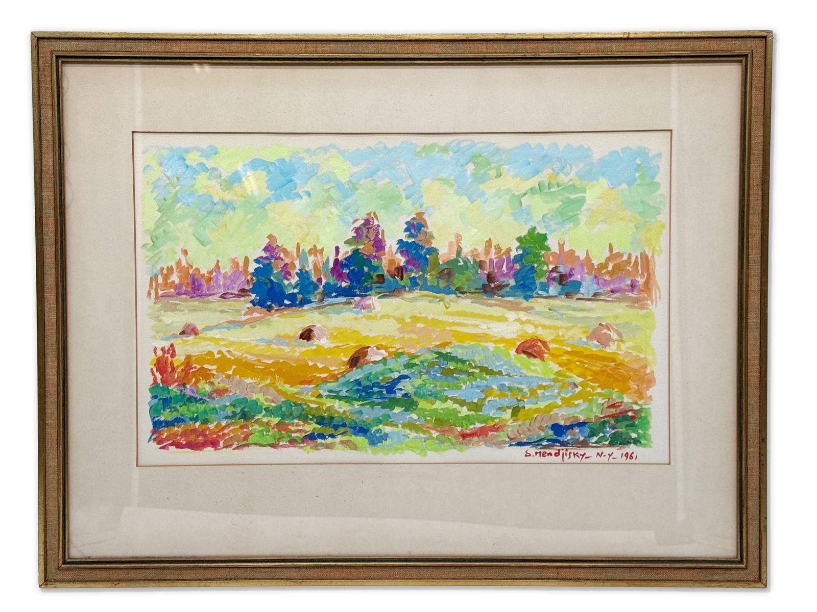 Serge Mendjisky Gouache/Paper: Landscape (1 of 5)