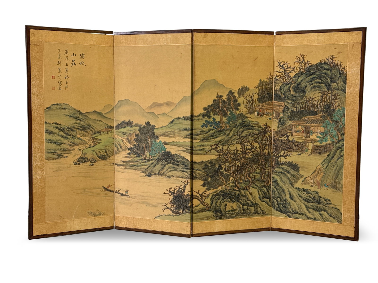 Japanese Byobu Four-Panel Folding Screen (1 of 5)