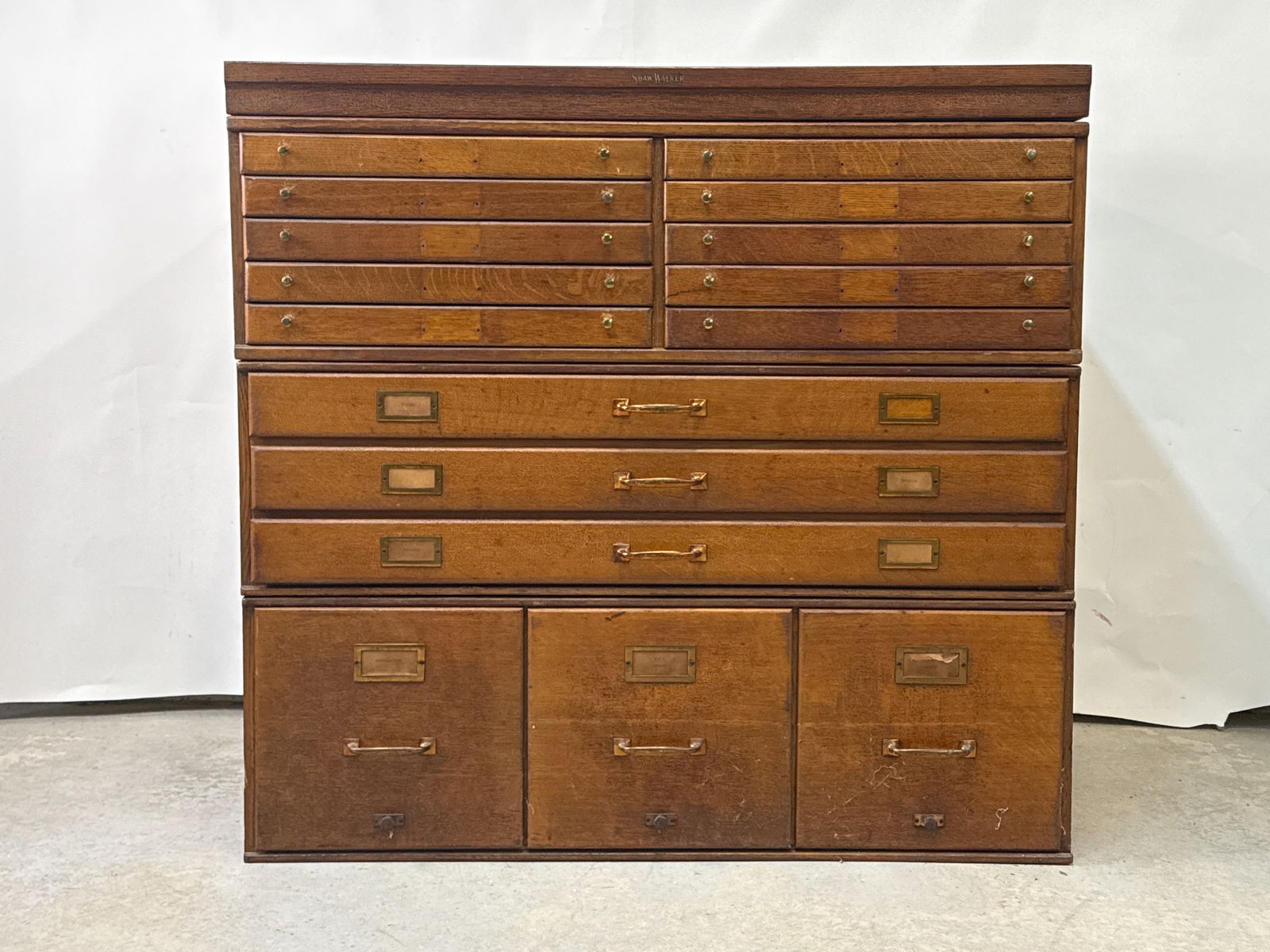 Shaw Walker Oak Stacking Sectional File Cabinet (1 of 6)