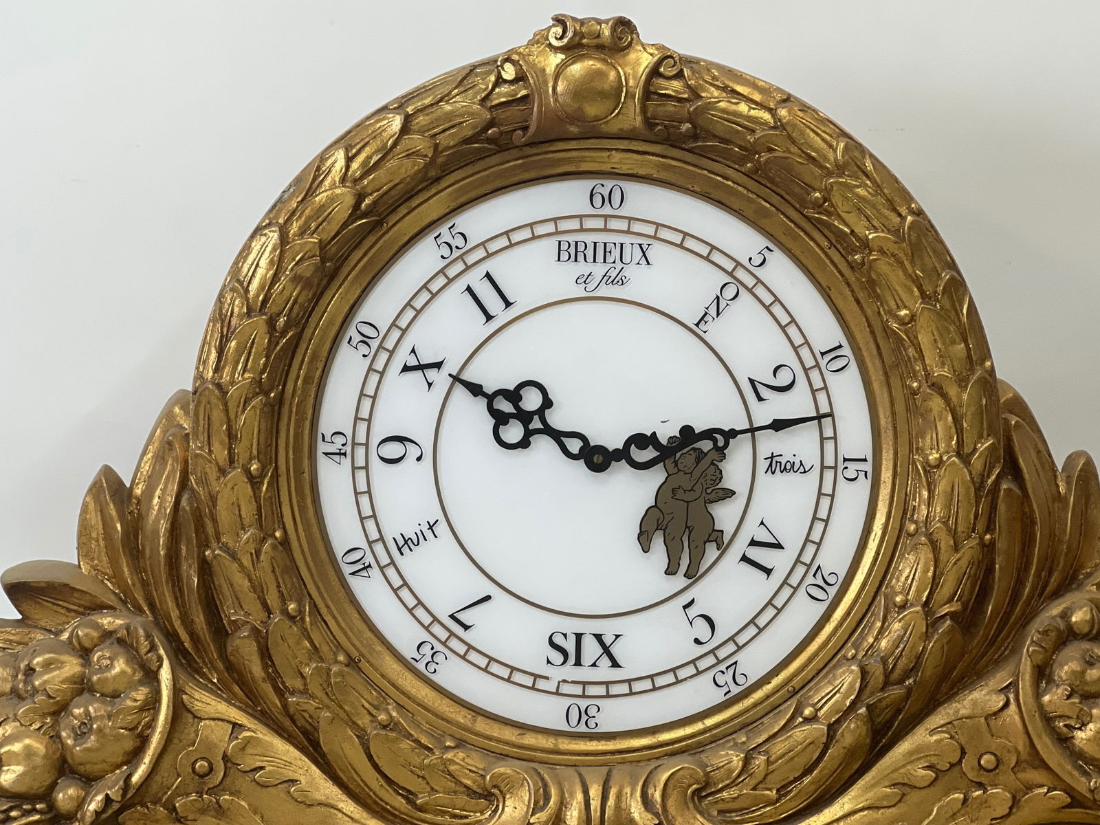 Monumental Decorative Gilt Mantel Clock - 2