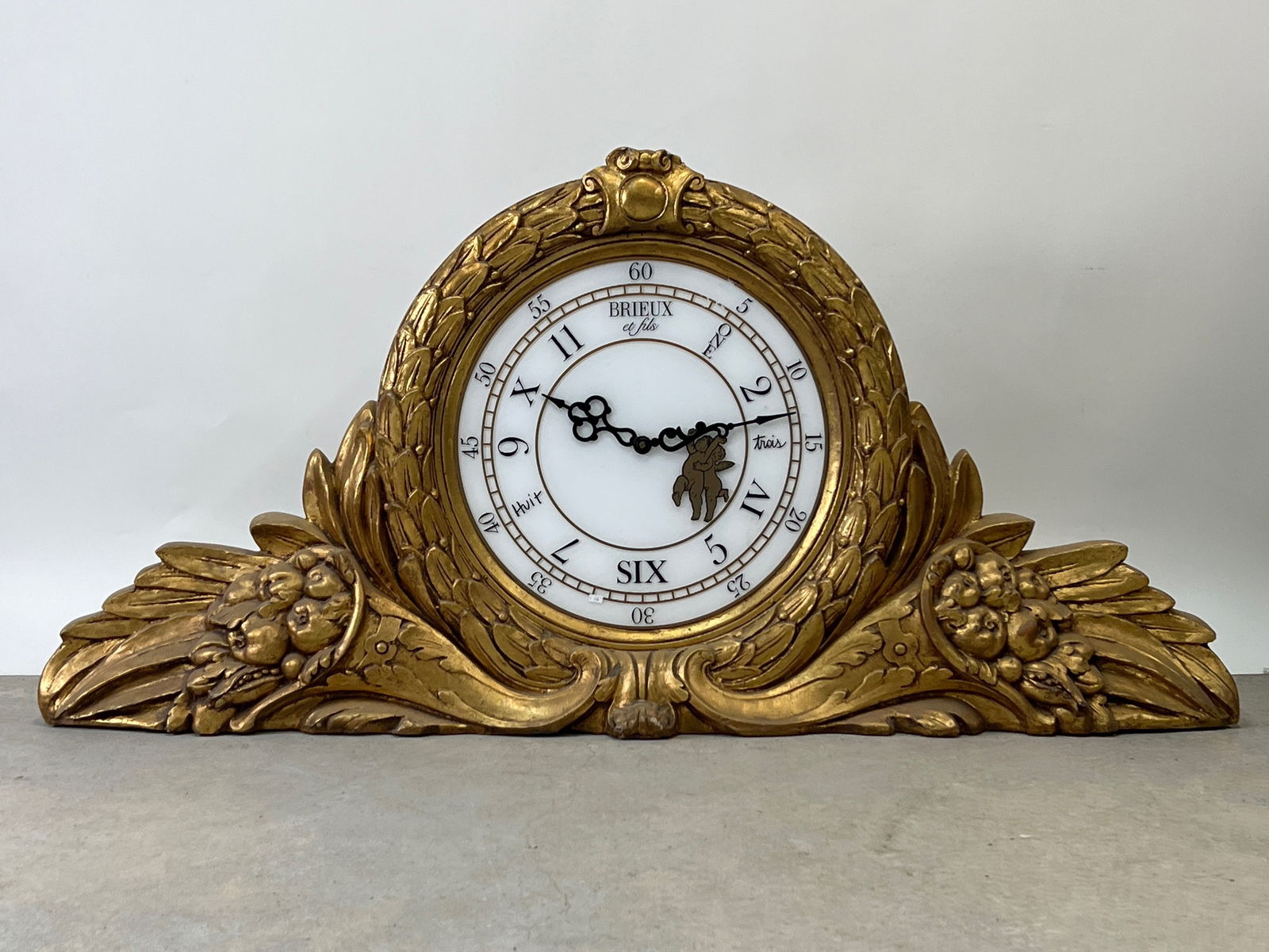 Monumental Decorative Gilt Mantel Clock - 3