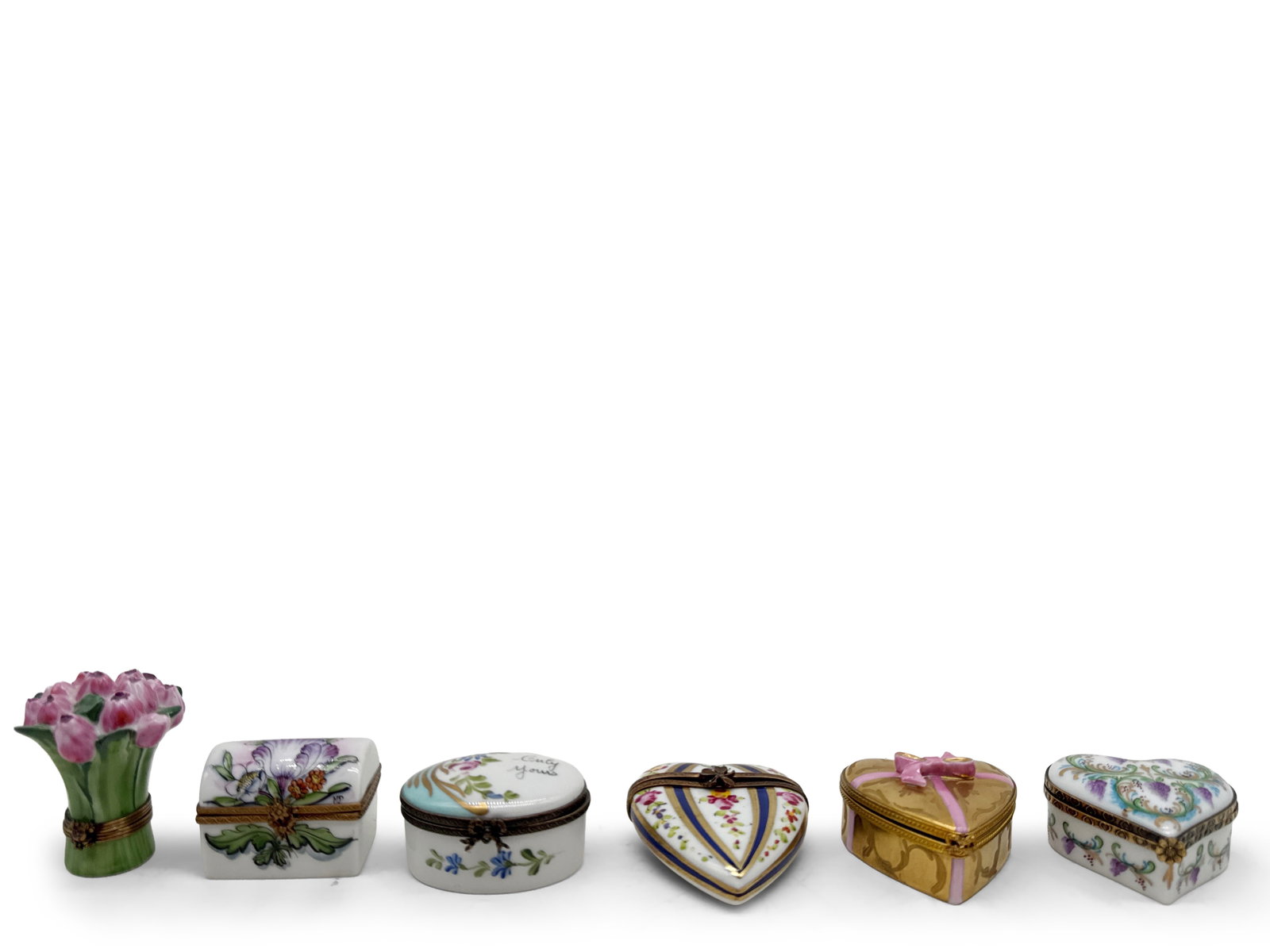 Six Limoges Porcelain Trinket Boxes (1 of 13)