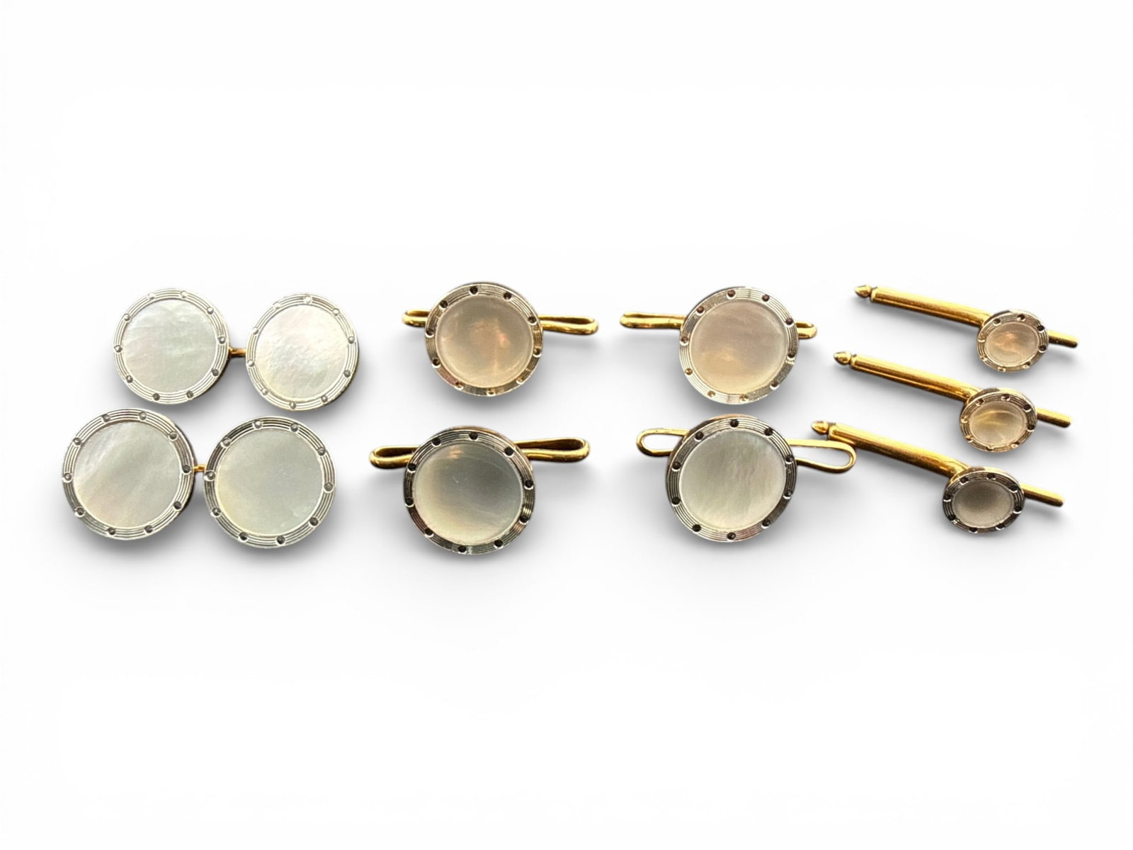 14K and Platinum Cufflinks and Stud Set (1 of 5)