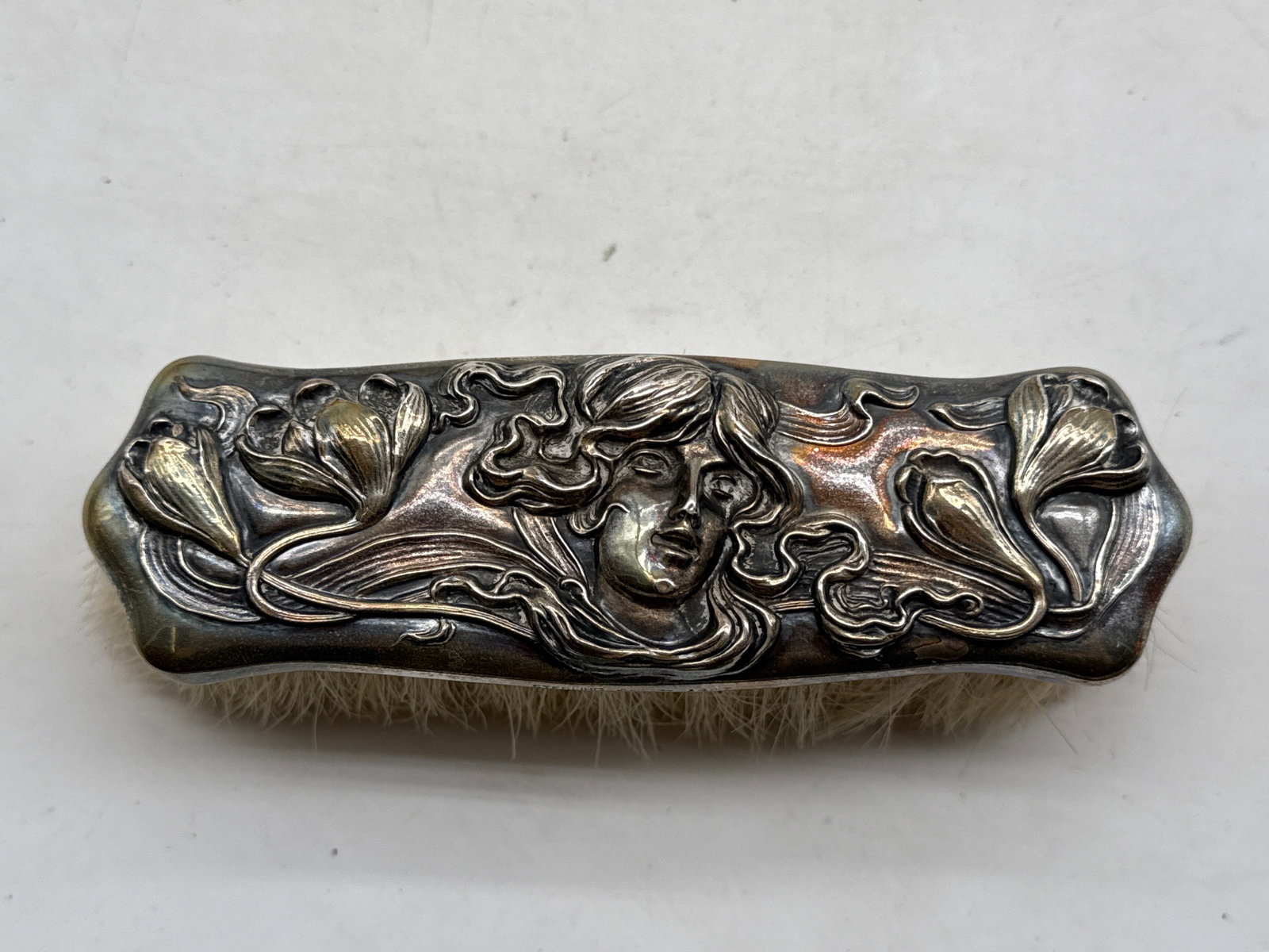 Art Nouveau Sterling Silver Repoussé Dresser Set - 2