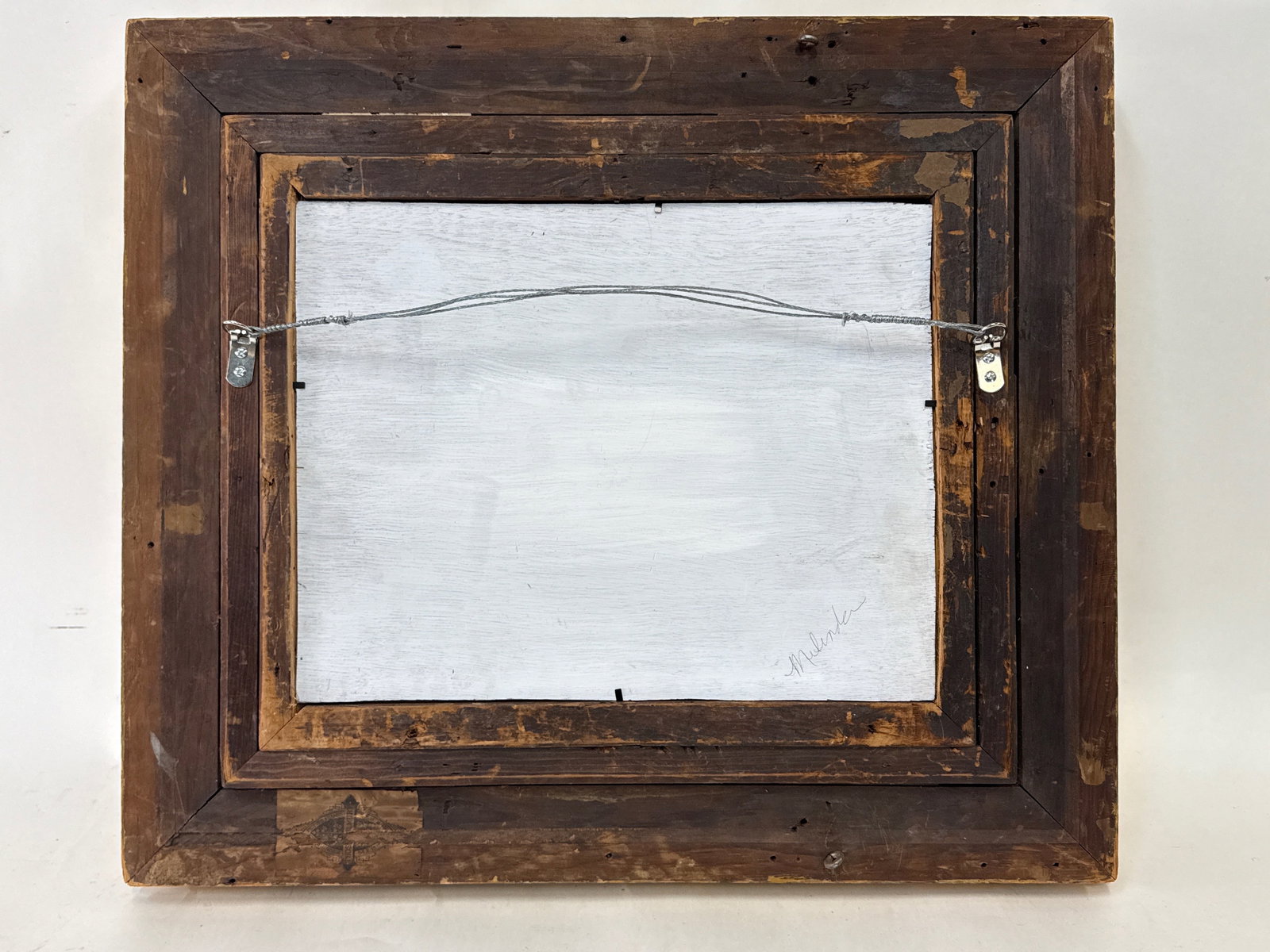 New England Folk Art Painting: Whale and Harbor - 4