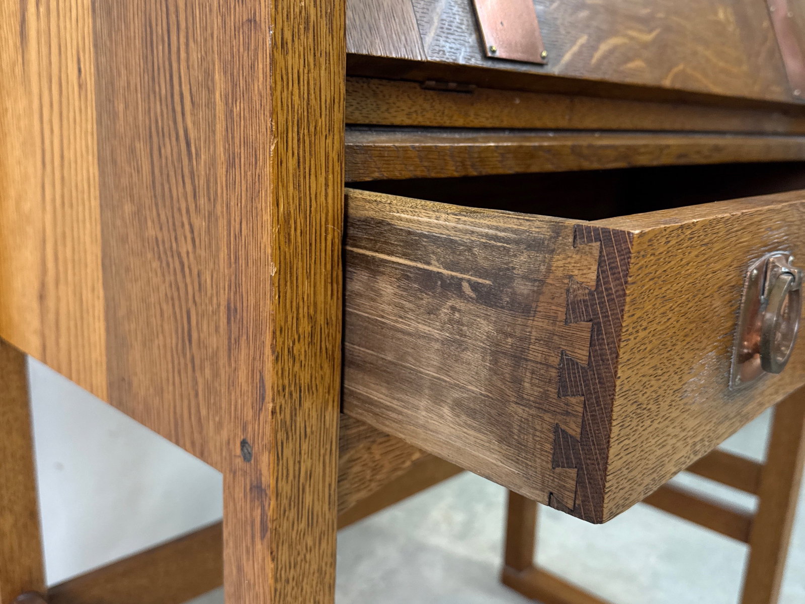 Attrib. Stickley Brothers Oak Fall-Front Desk - 6