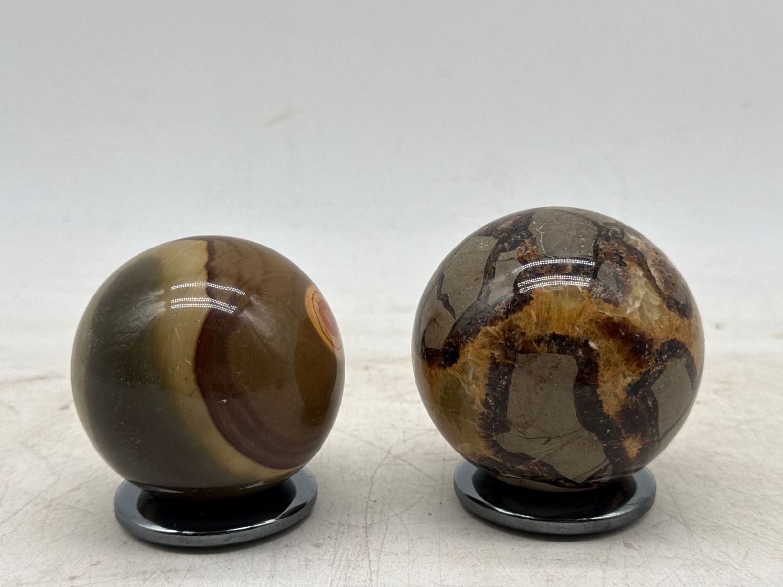 Seven Polished Mineral Spheres - 5