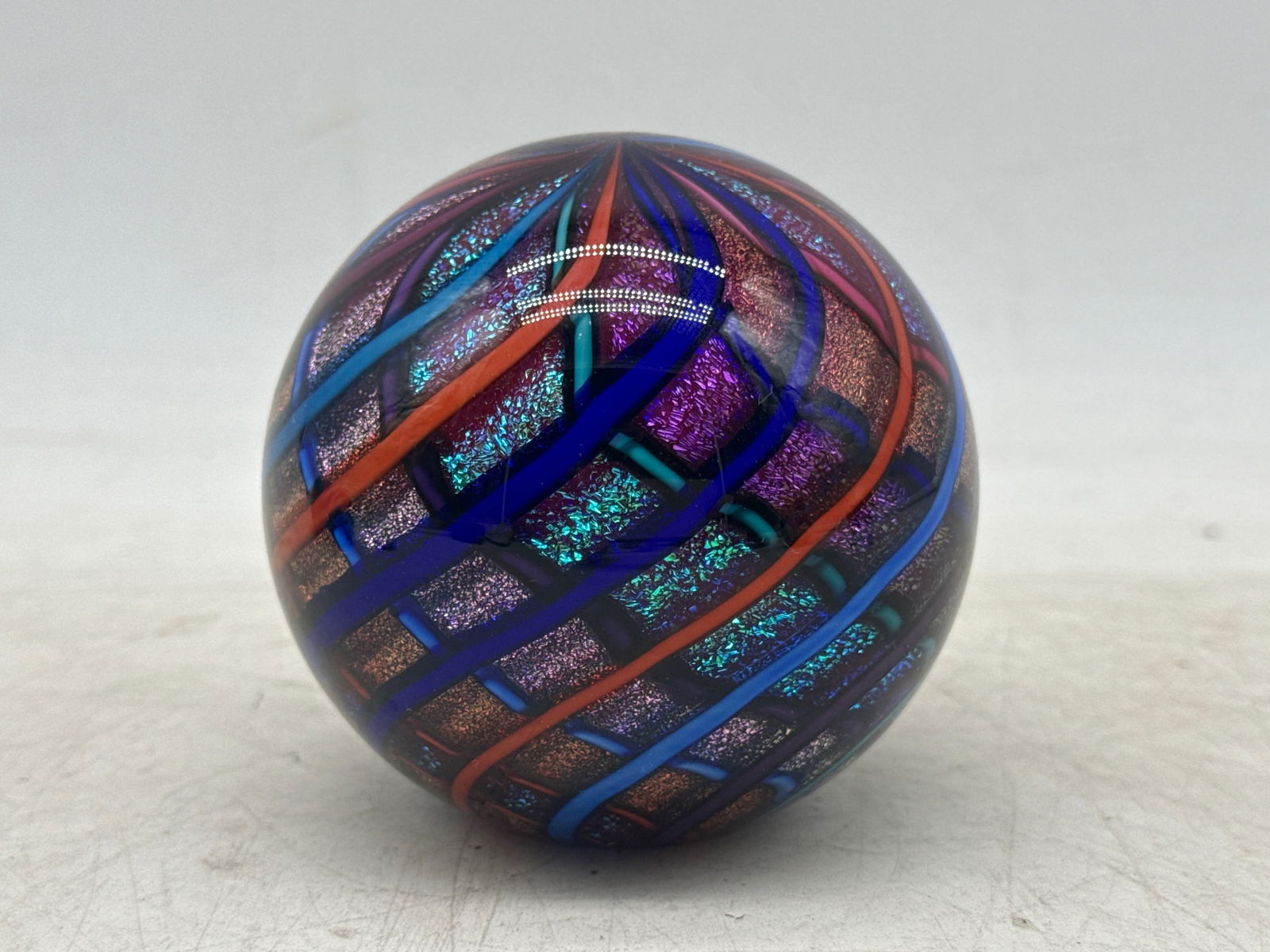 Five Signed Art Glass Paperweights - 5