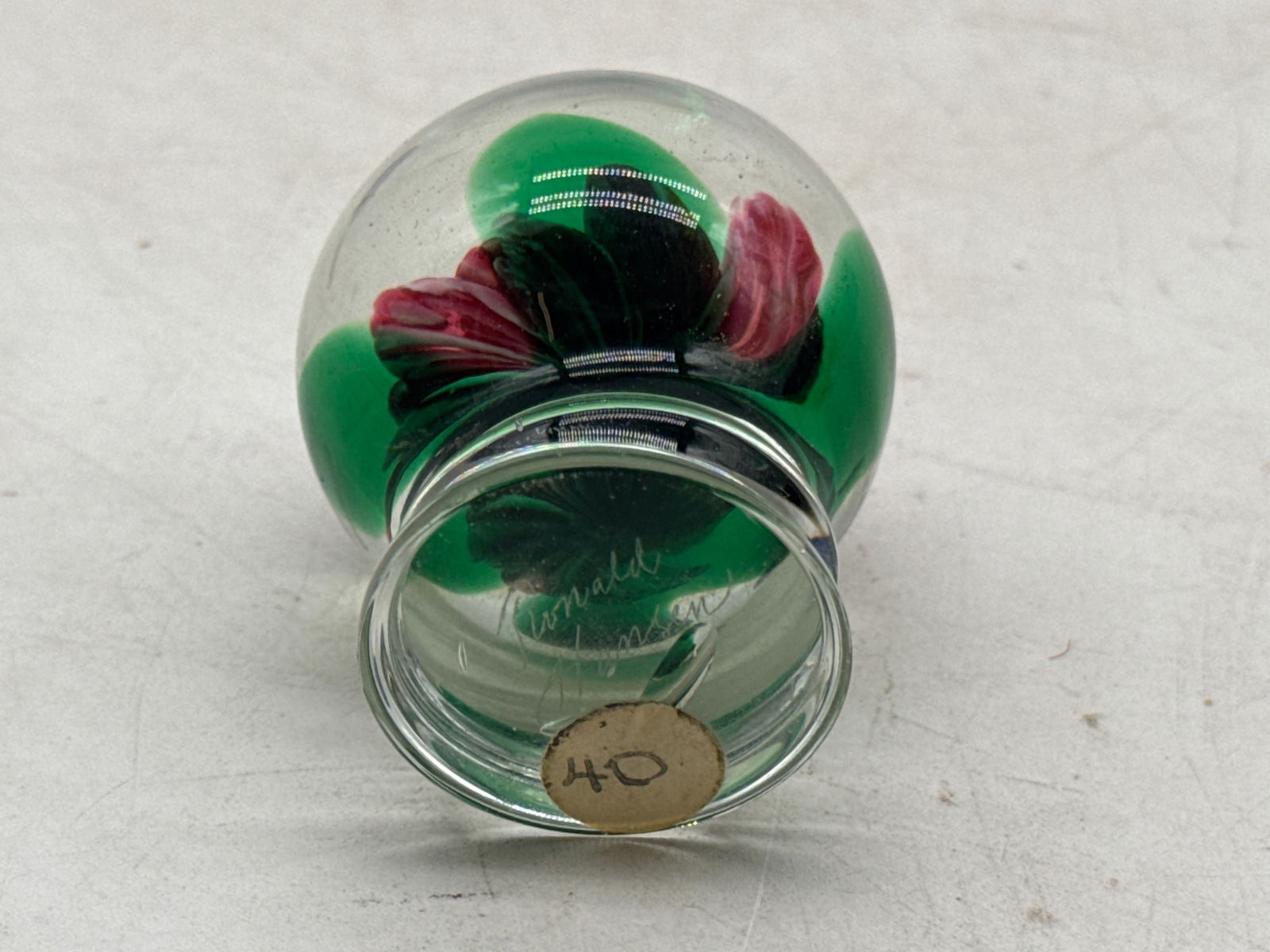 Five Signed Art Glass Paperweights - 8