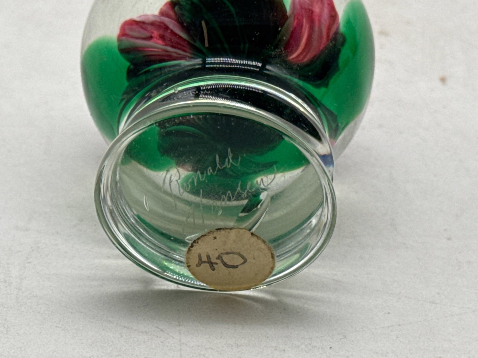 Five Signed Art Glass Paperweights - 9