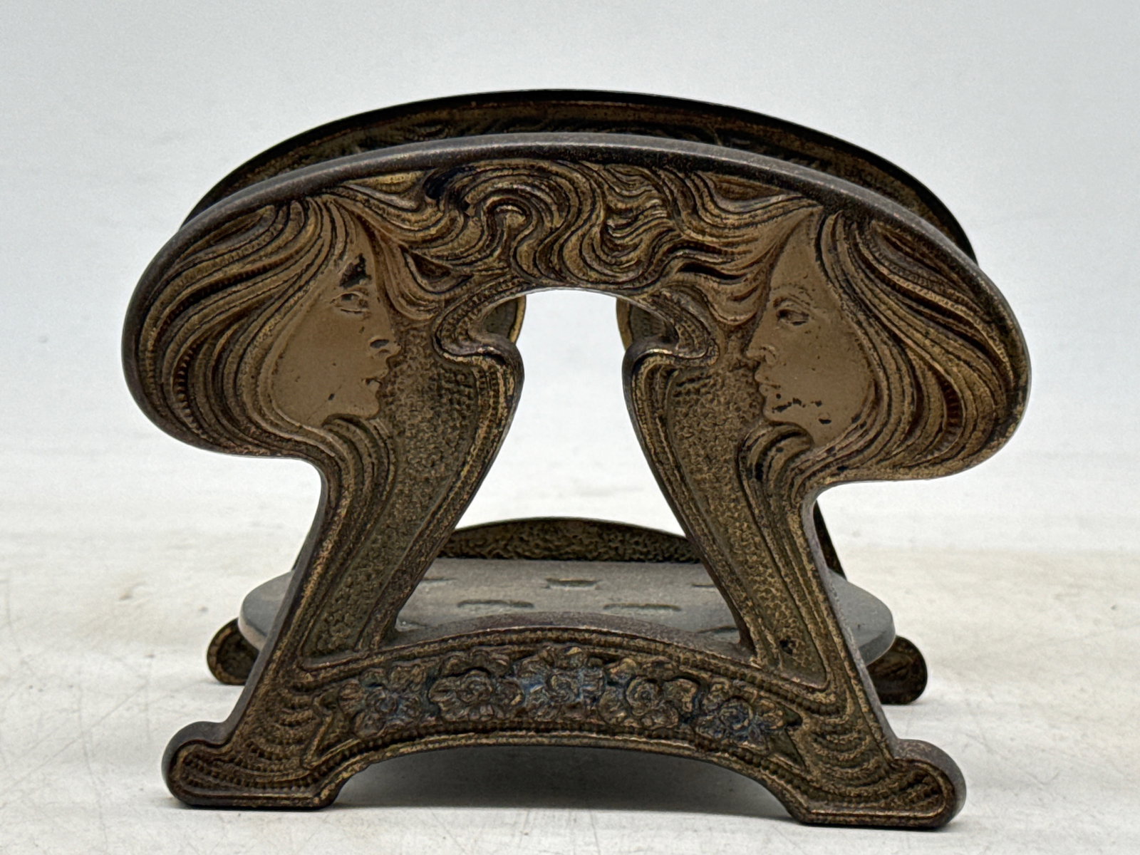 Three Art Nouveau Brass Figural Letter Holders - 7