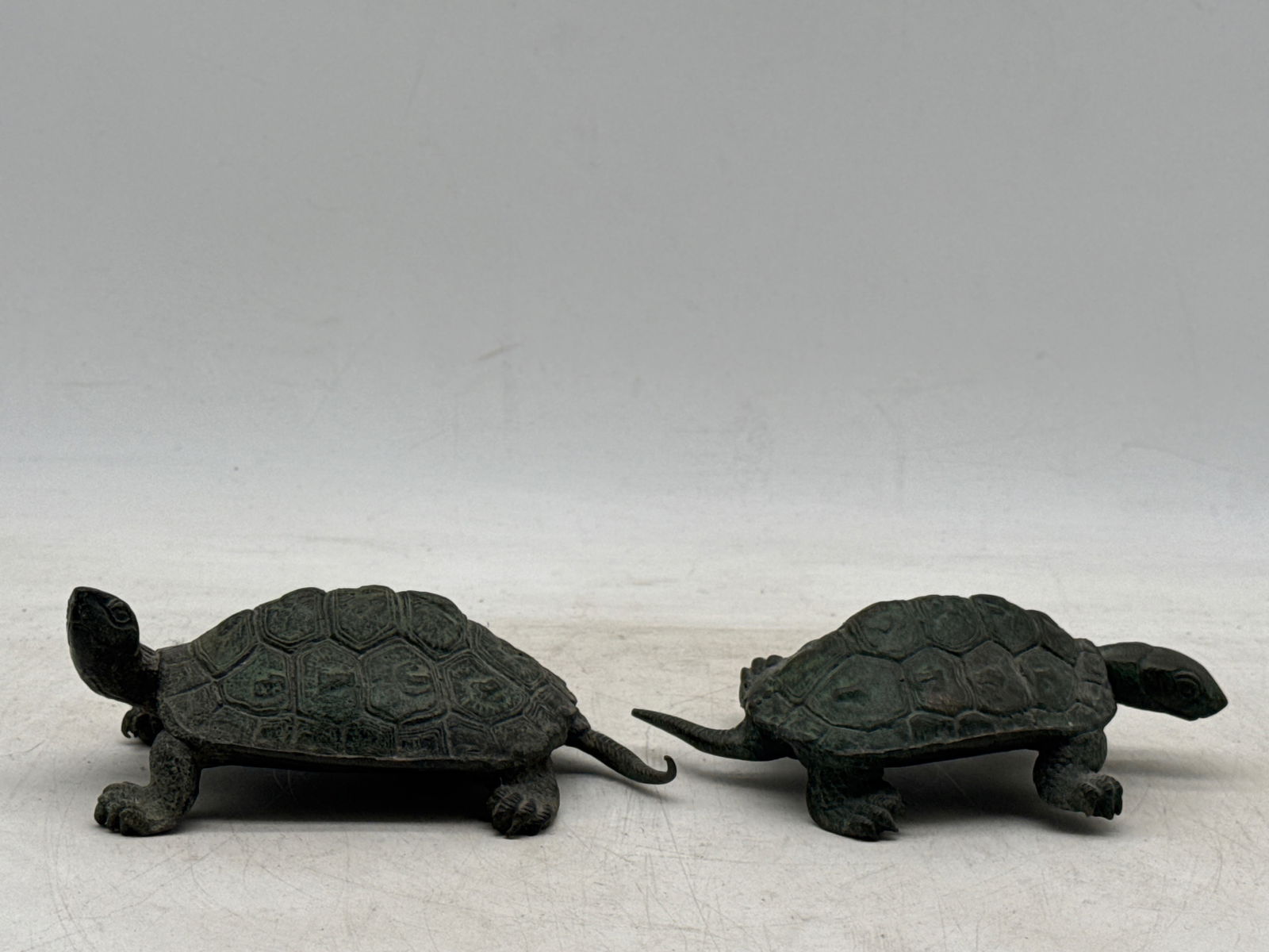 Bronze Turtle, Shell and Frog Figurines - 2