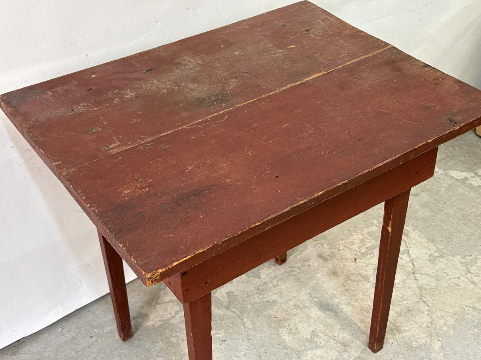 Primitive Red-Painted Work Table - 2