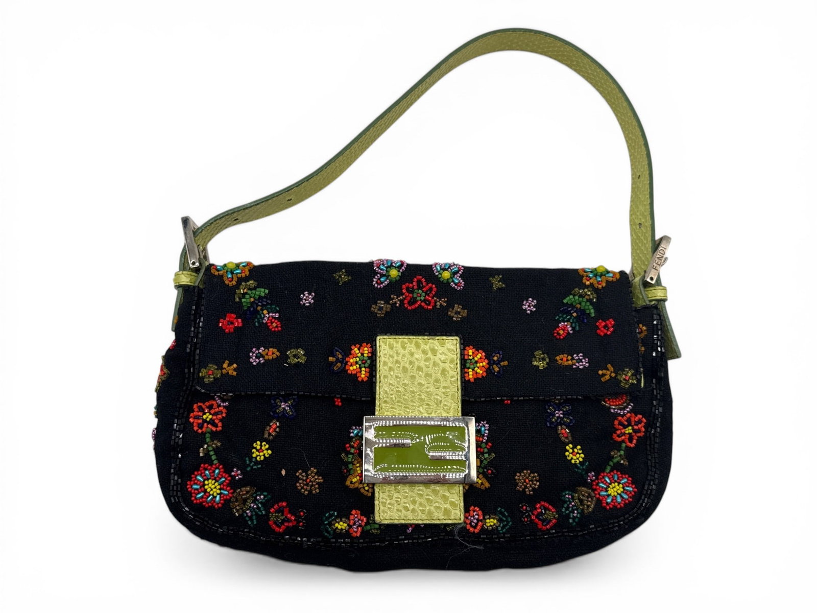 Fendi Floral Beaded Baguette Shoulder Bag (1 of 6)