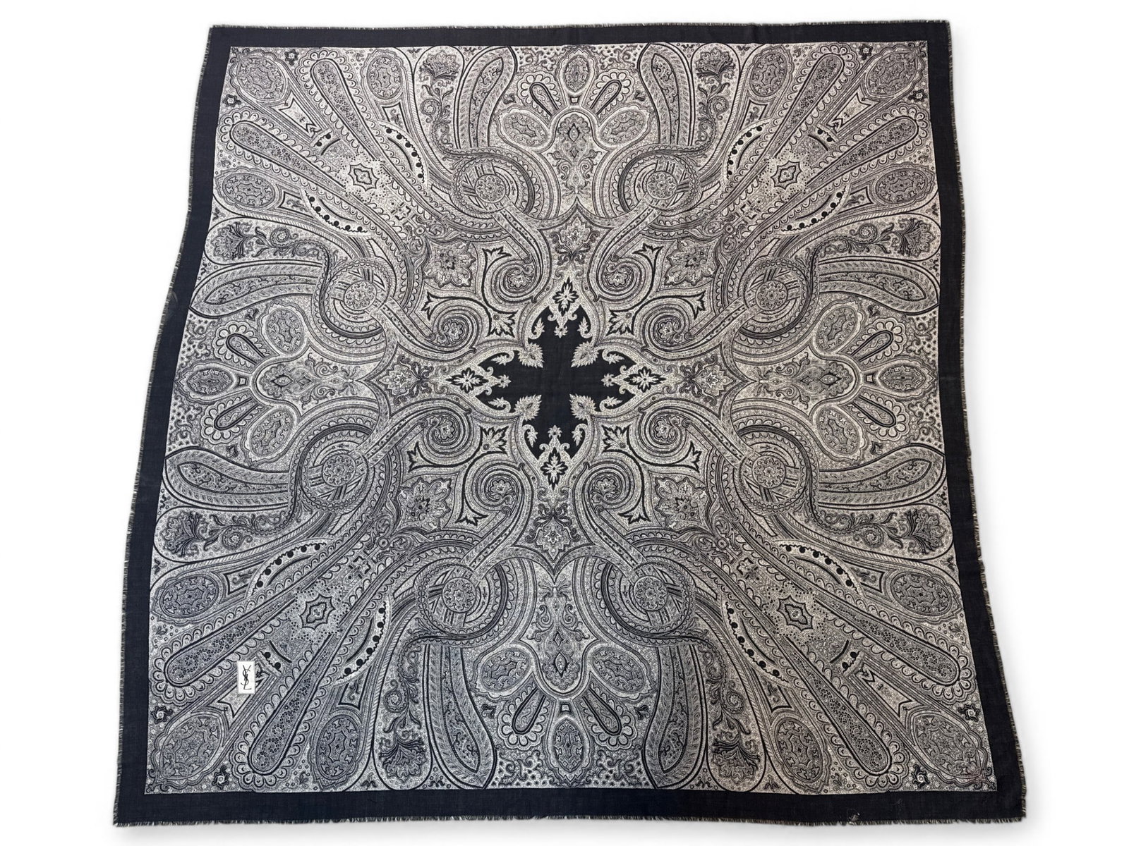 Yves Saint Laurent Paisley Wool Scarf (1 of 6)